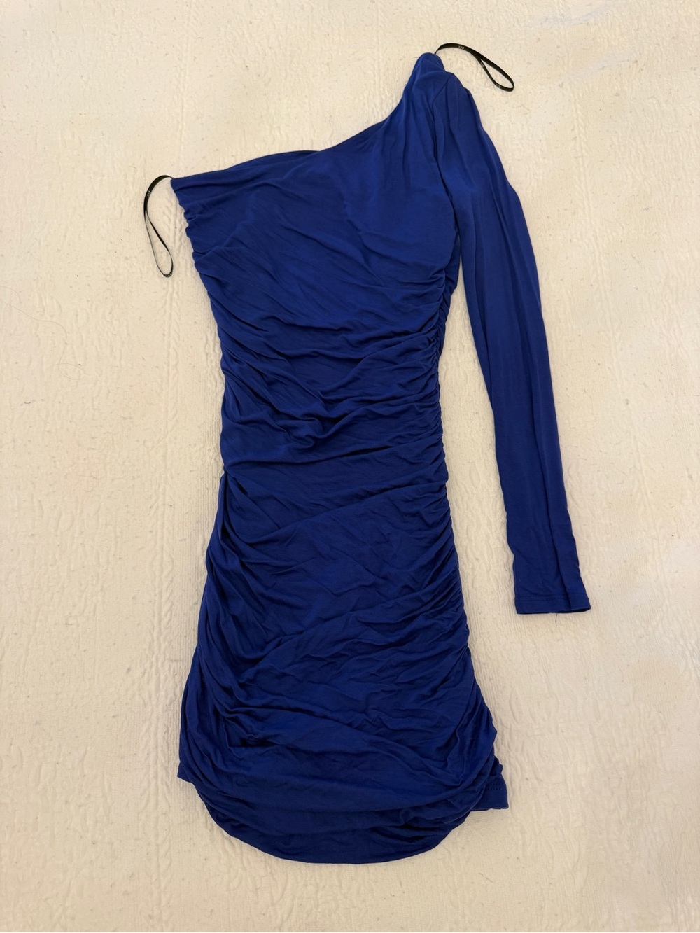 Forever 21 One-Shoulder Ruched Dress in Blue